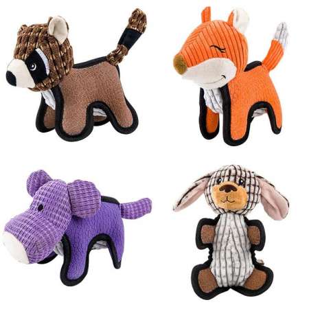 wholesale safety material animal shape bite interaction plush dog toy